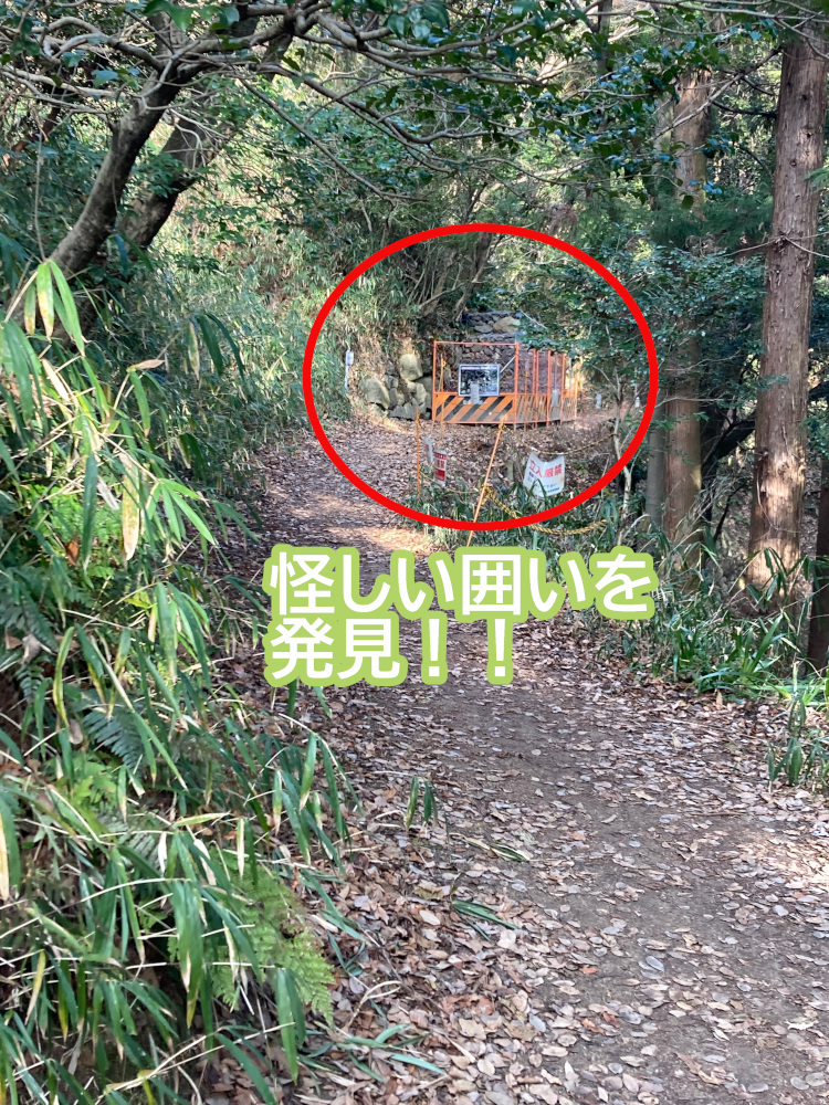 道の途中の囲い