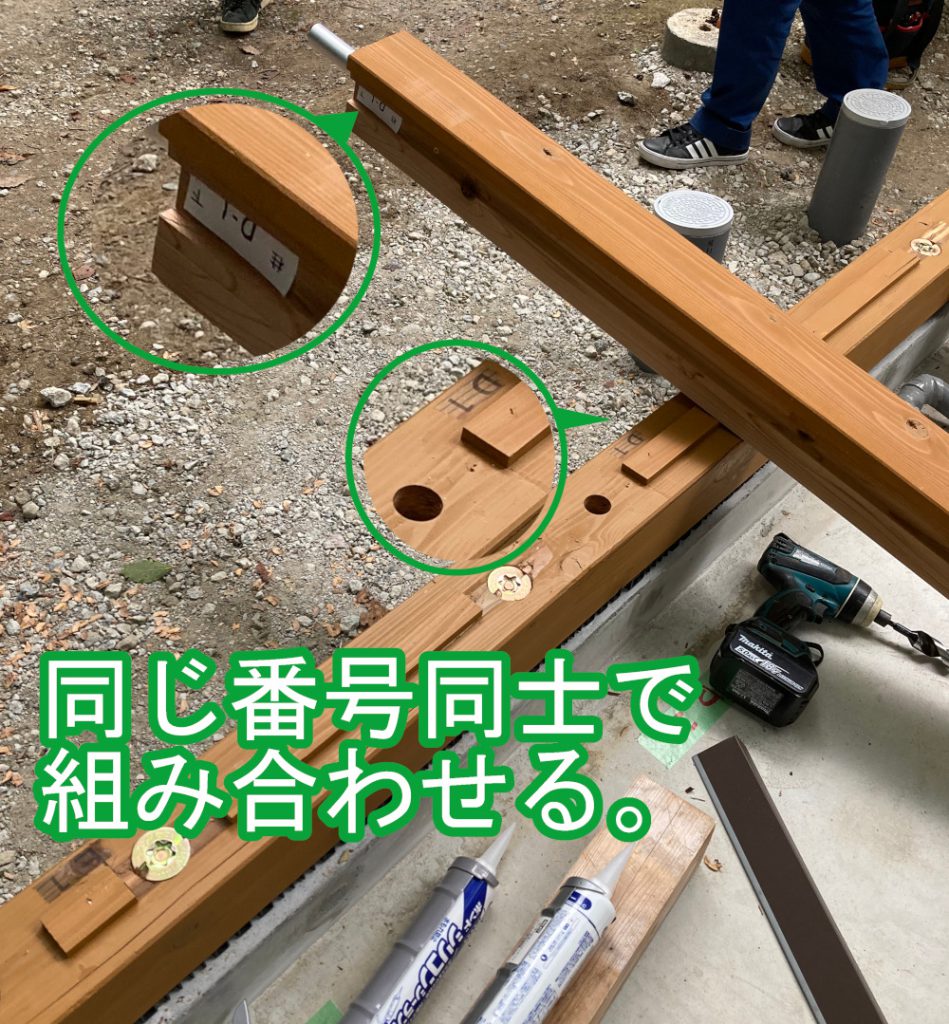 柱の組み立てについて
